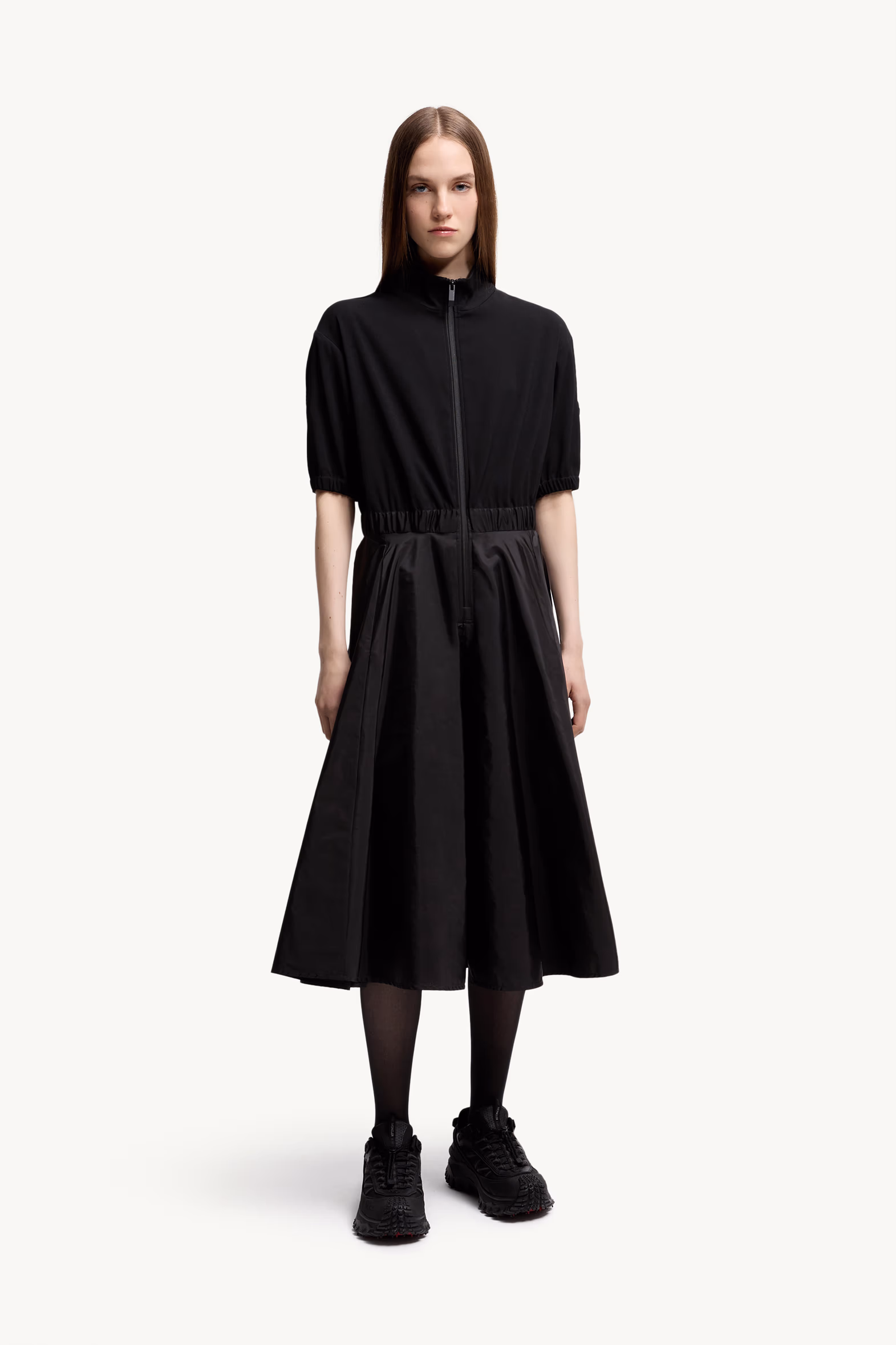 Robe midi en satin Femmes Noir Moncler 3